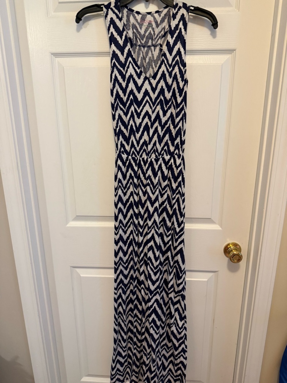 Lilly Pulitzer Navy and White Chevron Maxi Dress